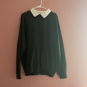 Green Brandy Melville Collar Sweater